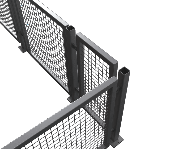 Transport platform guardrail and enclosure fence